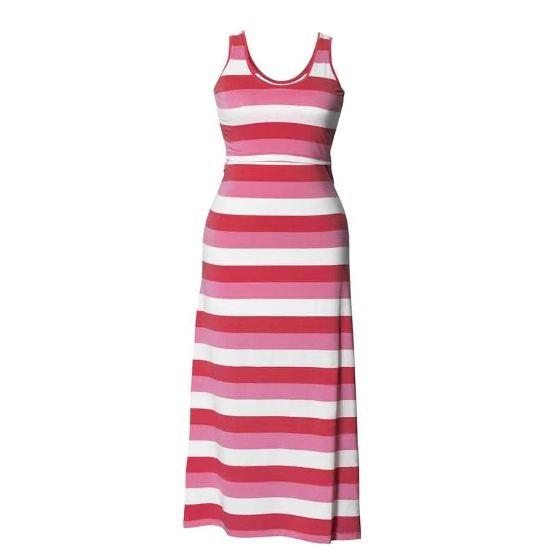 Boob Amnings- och gravidklänning - Cameron - multi stripe pink
