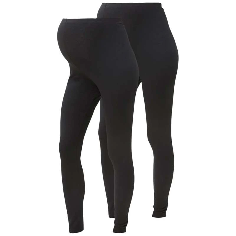 Mamalicious MLLEA Långa Gravidleggings - 2-pack - Svart