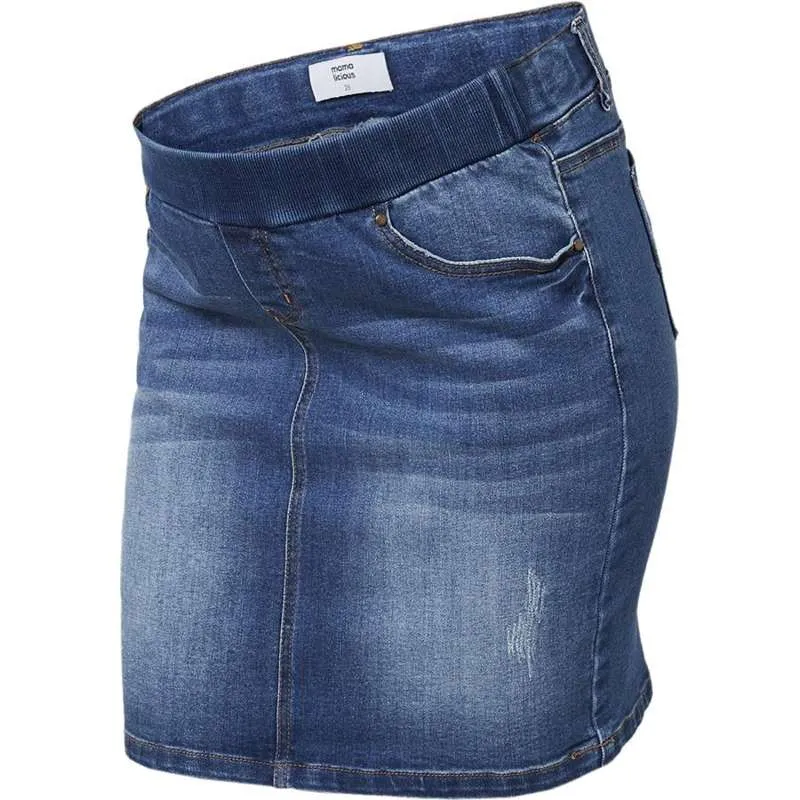 Mamalicious Montego Denimkjol - Blå