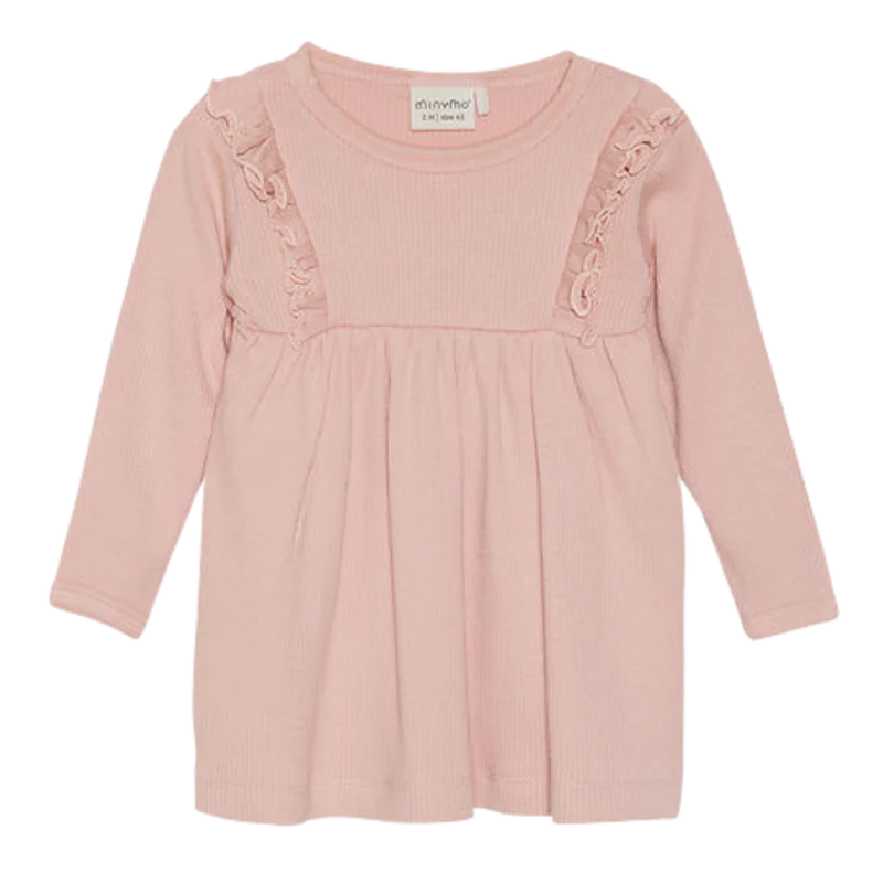 Minymo Klänning i ribb - Mahogany Rose