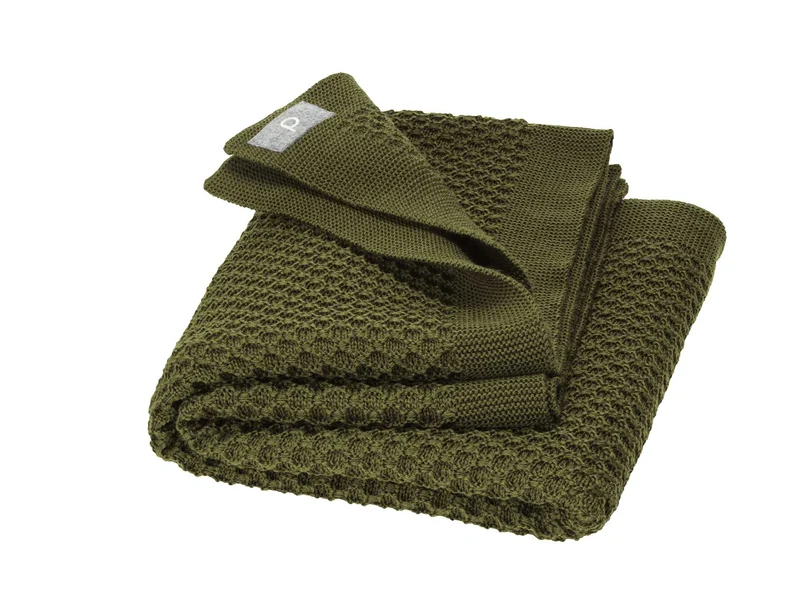 DISANA - babytæppe økologisk uld - honeycomb - olive