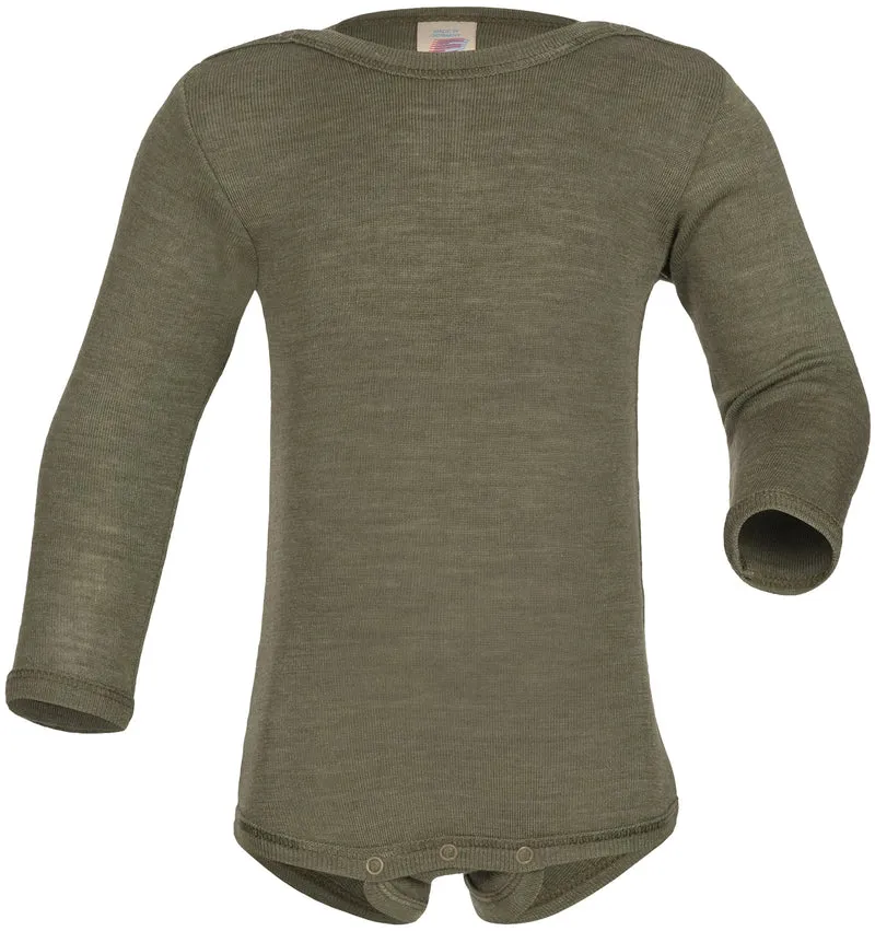 Engel | langærmet body | uld & silke |olive