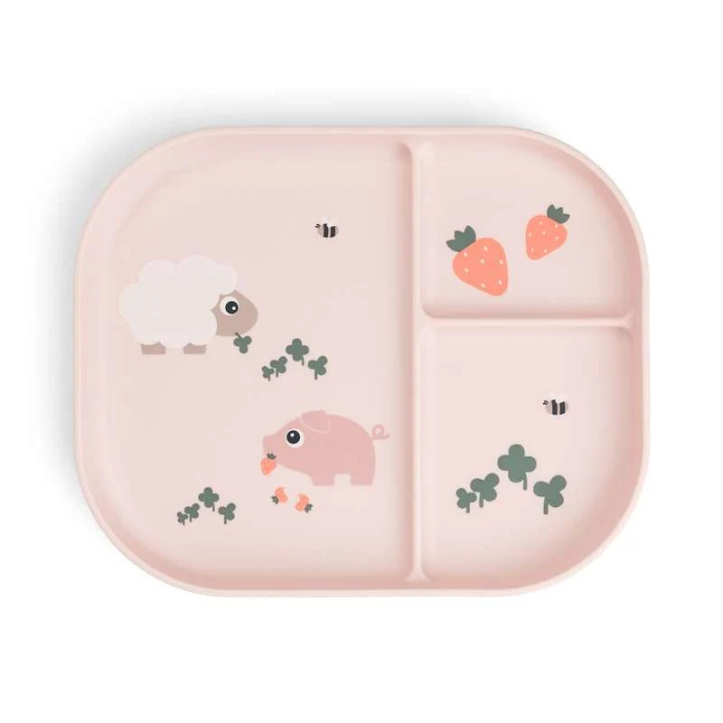 Done By Deer Foodie Ruminddelt Tallerken - Tiny Farm - Pudder