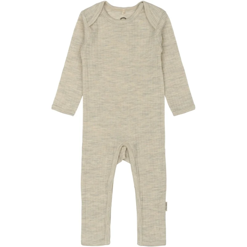 Mikk-Line Melange Offwhite Merino Ull Ls Drakt