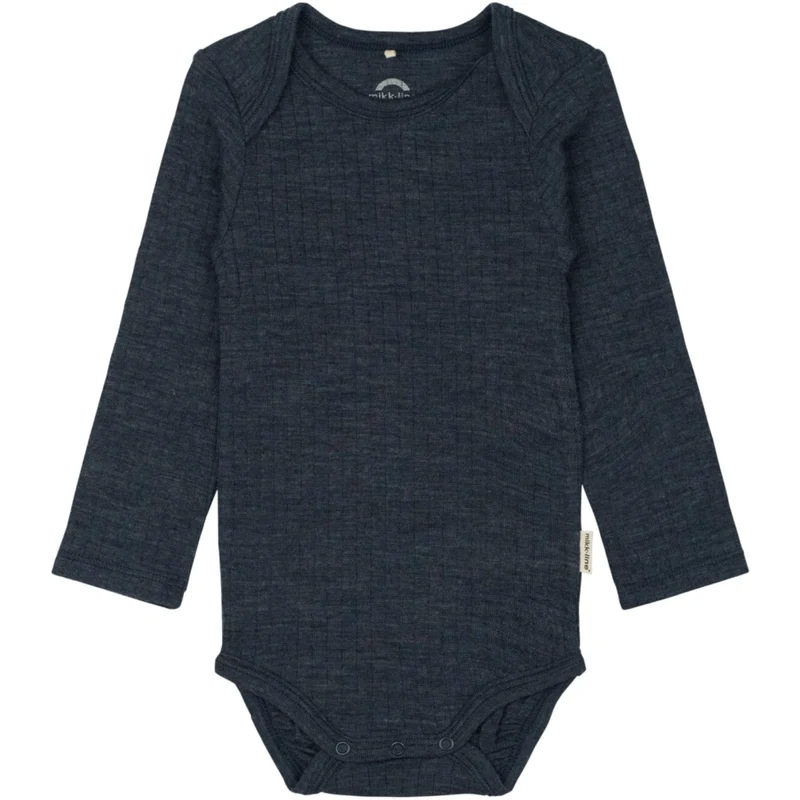 Mikk-Line Melange Blue Nights Merino Ull Ls Body