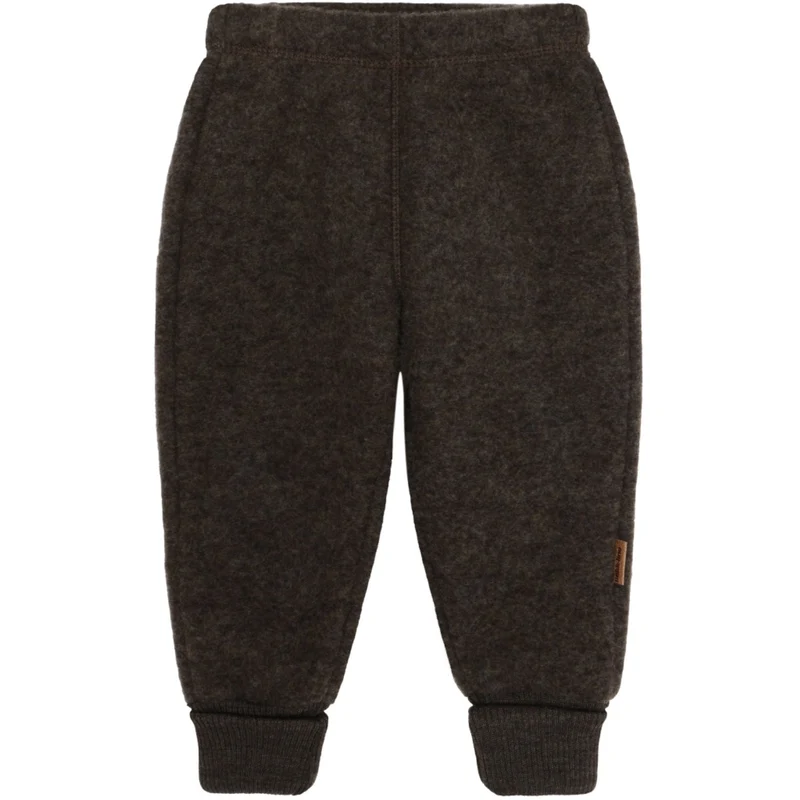 Mikk-Line Dark Brown Melange Ull Bukser