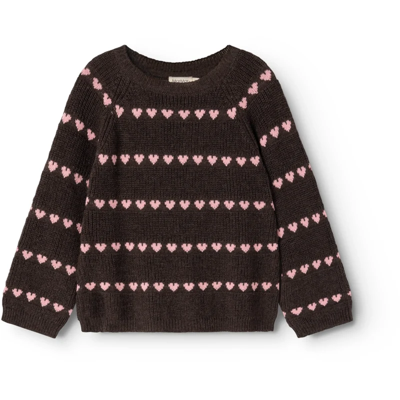 MarMar Light Cotton Wool Pattern Rose Frosting Hearts Torin Strikket Bluse