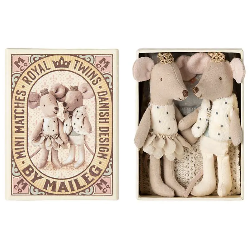Maileg Royal Twins - Little Sister and Little Brother in Matchbox