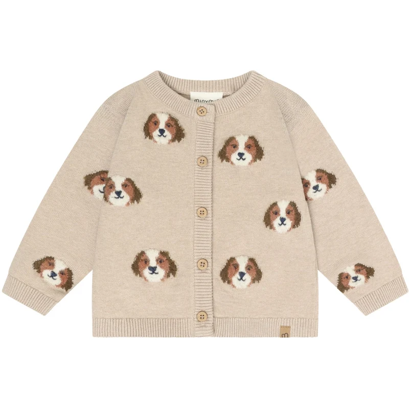 Minymo Beige Melange Cardigan Strikk