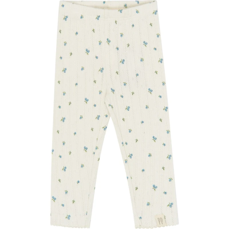 Petit Piao Eggnog Blueberry Aop Ppgracie Pointelle Leggings