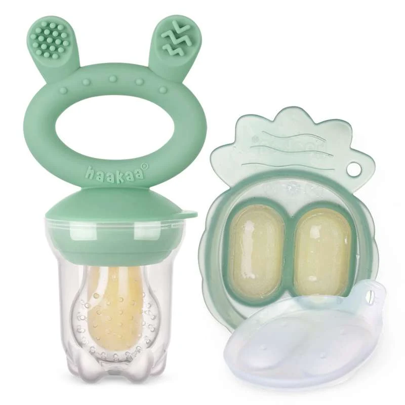 Haakaa Food Feeder - Tasting Pacifier with Tray - Pea Green