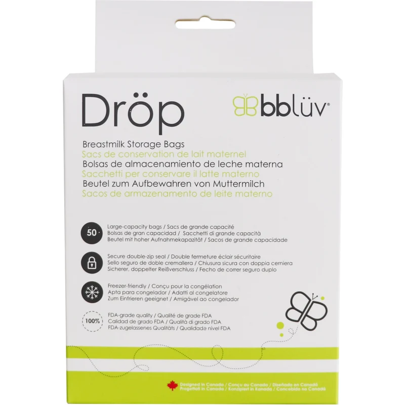 bblüv Transparent Breast Milk Oppbevaring Bags 50 Pakke