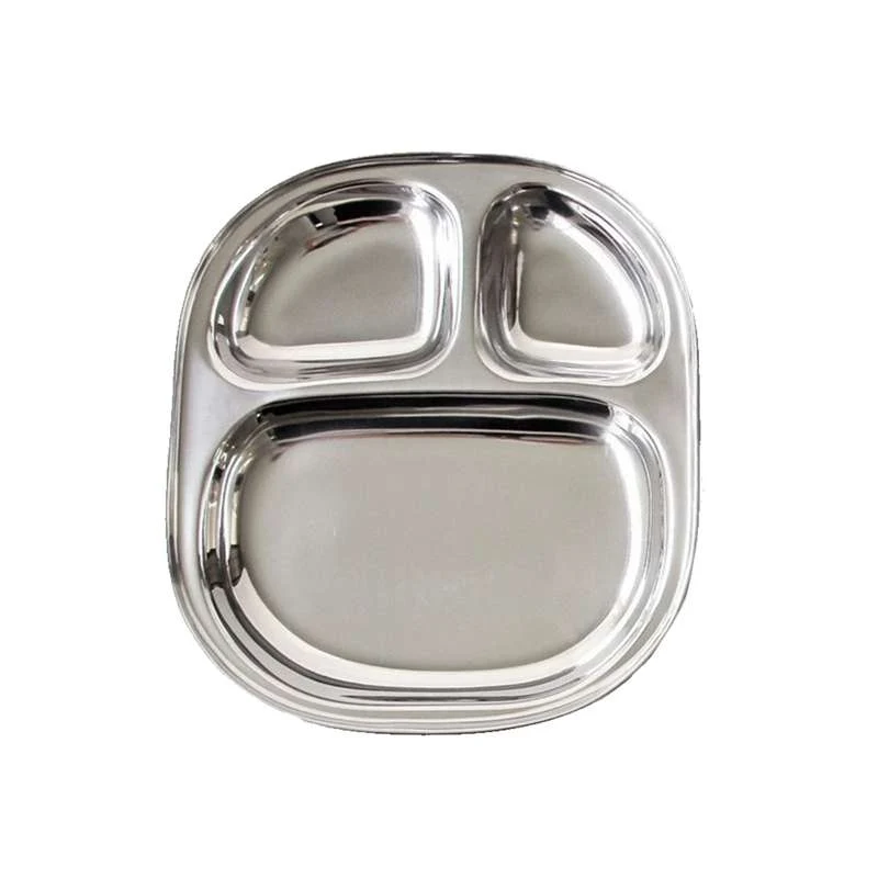 Pulito SteelLunchTray Divided Plate - Stainless Steel - Large