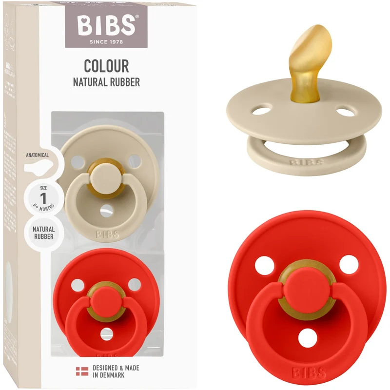 Bibs Vanilla/Candy Apple Smokk Colour 2-Pakning Anatomical Latex