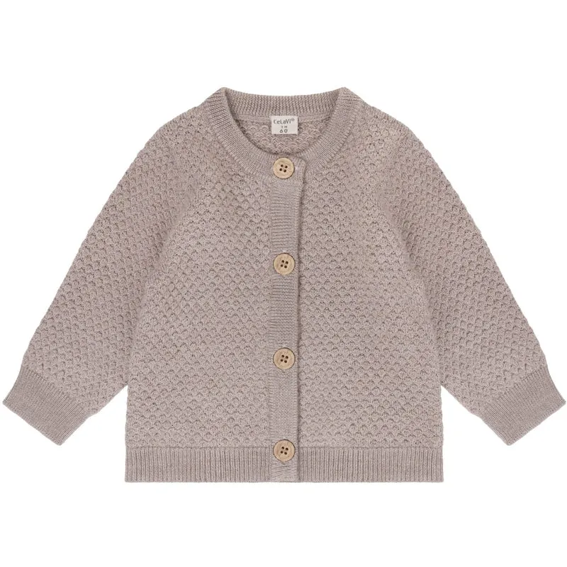 CeLaVi Mocha Meringue Melange Cardigan - Strikket