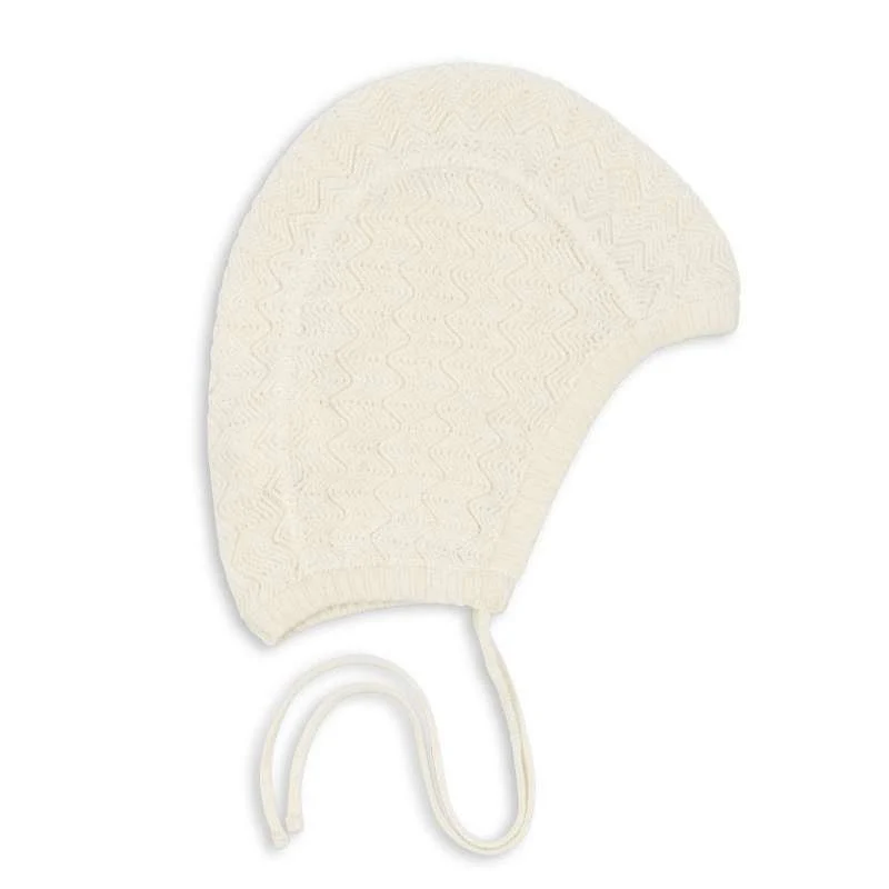 Fanga Fontana Venti Knytmössa/Hjälm - Stickad - GOTS - Antique White