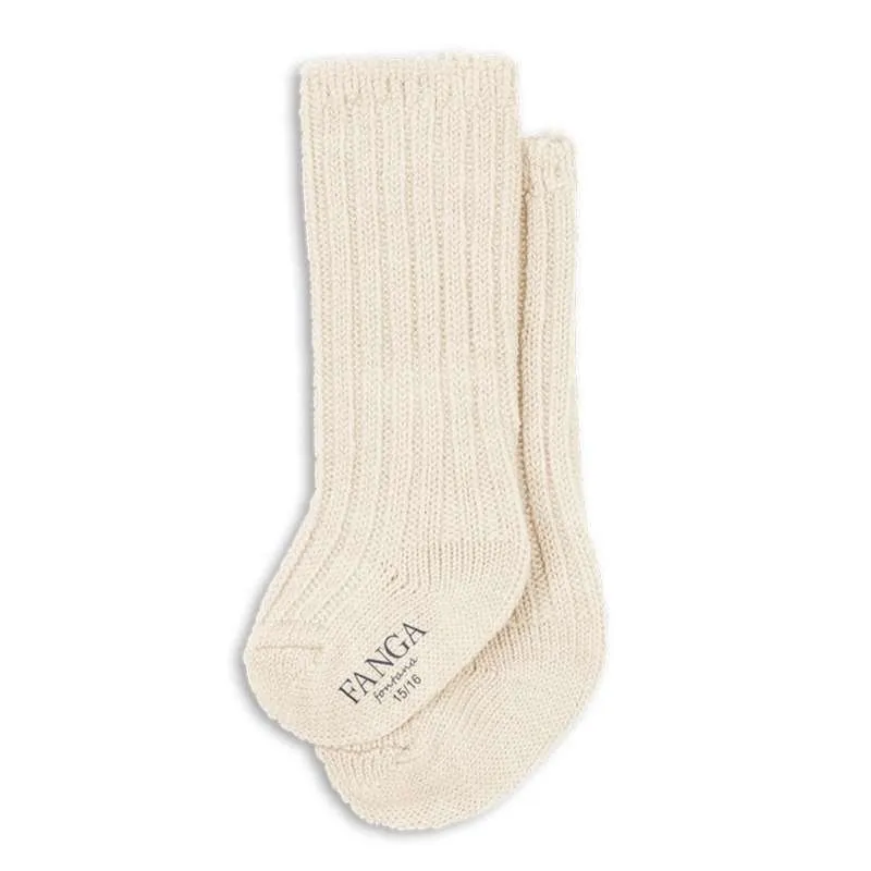 Fanga Fontana Lana - Strumpor - Tjocka - Stickade - Off White Melange