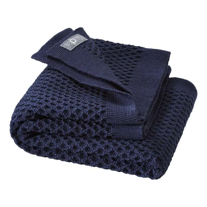 Disana Honeycomb Babyfilt - Merinoull - 80x100 cm. - Indigo