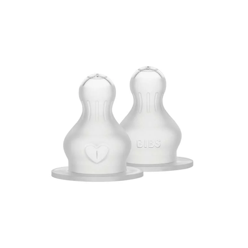 BIBS Bottle - Tillbehör - Napphuvud - Silikon/Rund - 2-Pack - Thick Flow