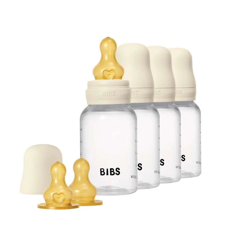 BIBS Bottle - Nappflaskset - 4 st. - Plast - Naturgummi - 150ml - Ivory