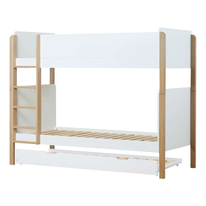Hoppekids BLEND - 2-i-1 våningssäng med utdragssäng - 90x200 cm - Ek