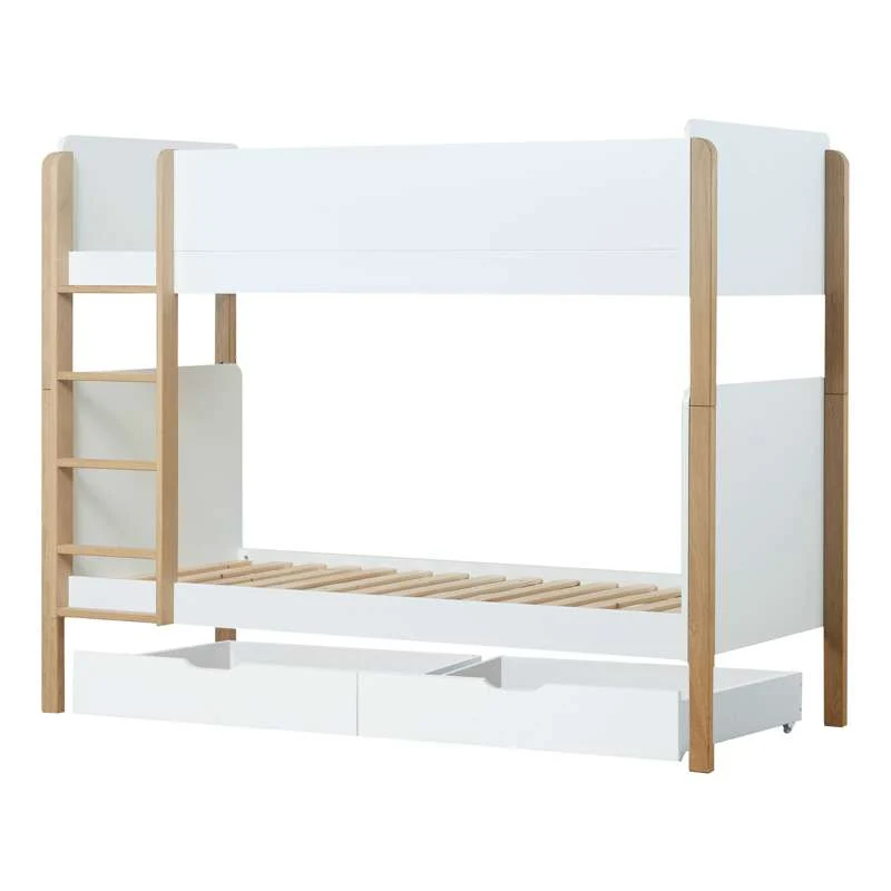 Hoppekids BLEND - 2-i-1 Våningssäng m. Lådor - 90x200 cm - Ek