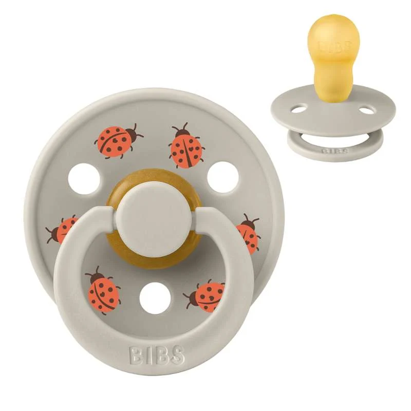 BIBS Rund Colour Napp - Stl. 3 - Naturgummi - Ladybug Studio - Sand