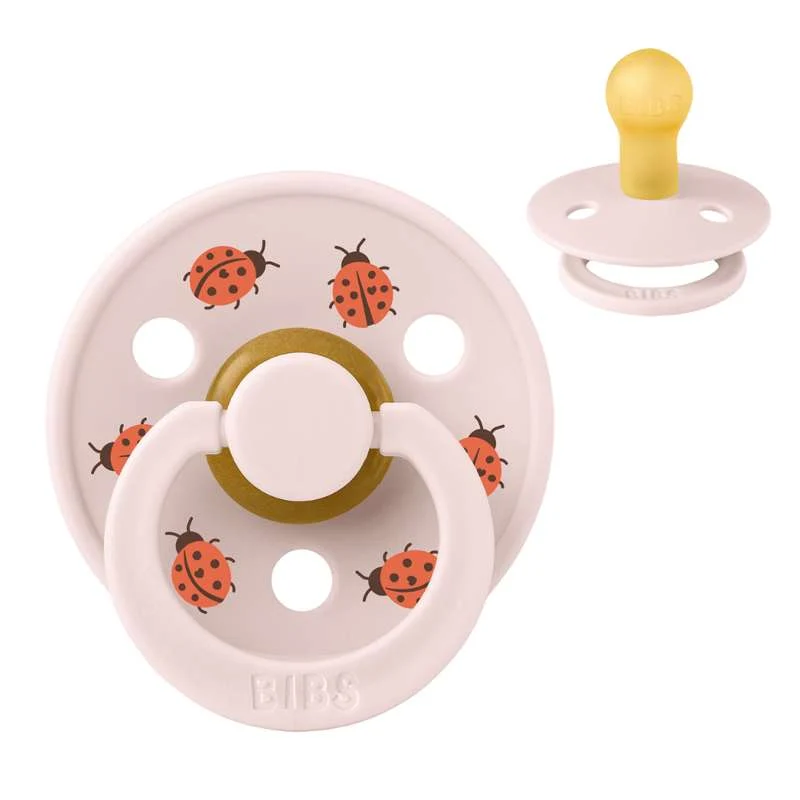 BIBS Rund Colour Napp - Stl. 1 - Naturgummi - Ladybug Studio - Petal