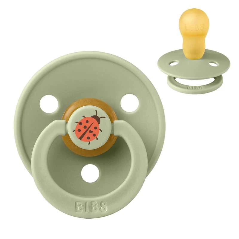 BIBS Rund Colour Napp - Stl. 3 - Naturgummi - Ladybug Studio - Sage