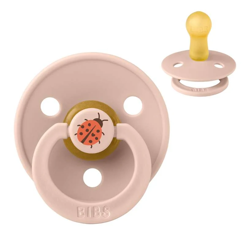 BIBS Rund Colour Napp - Stl. 2 - Naturgummi - Ladybug Studio - Blush