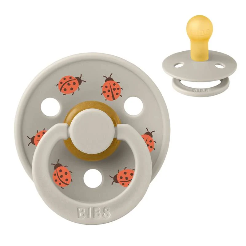 BIBS Rund Colour Napp - Stl. 1 - Naturgummi - Ladybug Studio - Sand