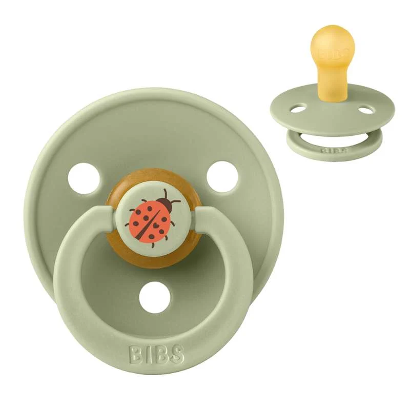 BIBS Rund Colour Napp - Stl. 1 - Naturgummi - Ladybug Studio - Sage