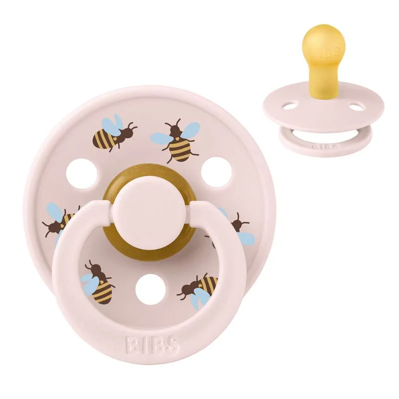BIBS Rund Colour Napp - Stl. 1 - Naturgummi - Bumblebee Studio - Petal