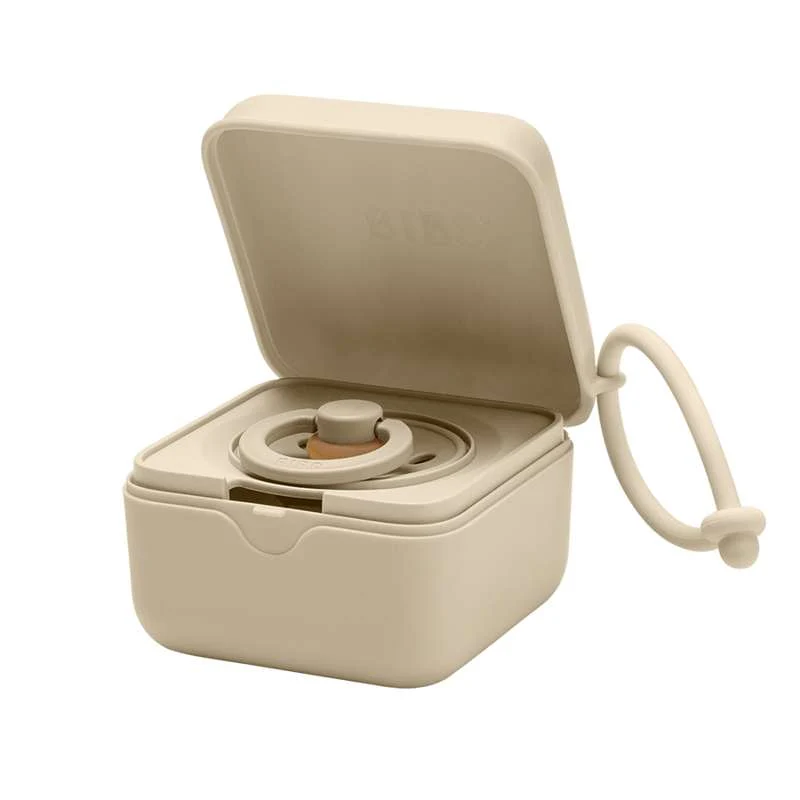 BIBS Tillbehör Nappbox - Suttebox med plats för 3 nappar - Vanilj
