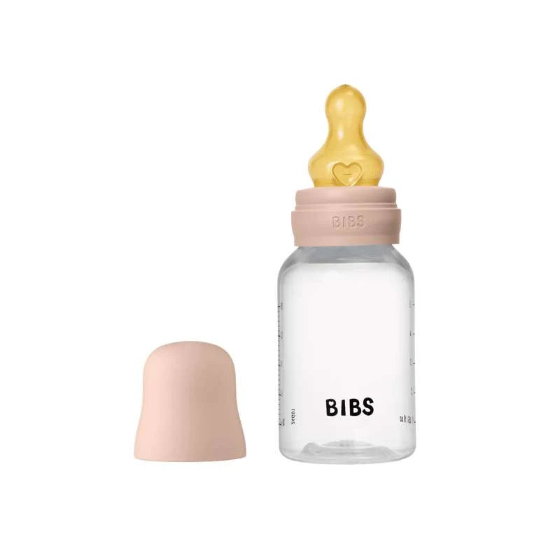 BIBS Bottle - Nappflaskset - Plast - Naturgummi/Slow Flow/Rund - 150ml - Blush