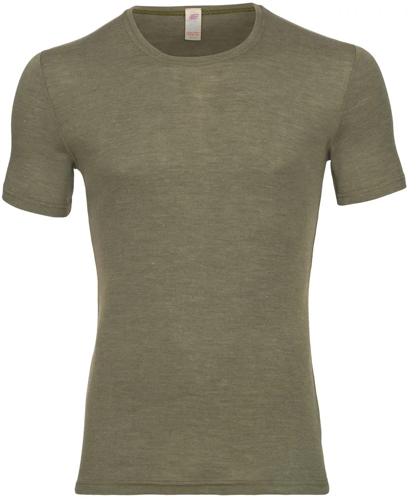 Engel - herre kortærmet t-shirt - uld & silke - olive