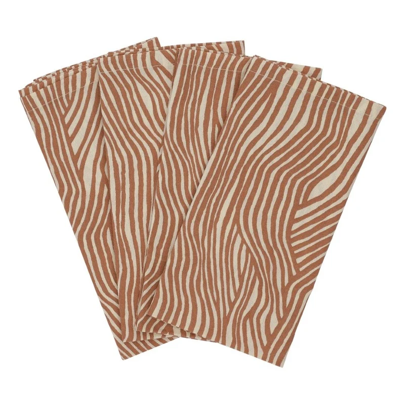 Haps Nordic - stofservietter - 4 stk. - warm terracotta wave
