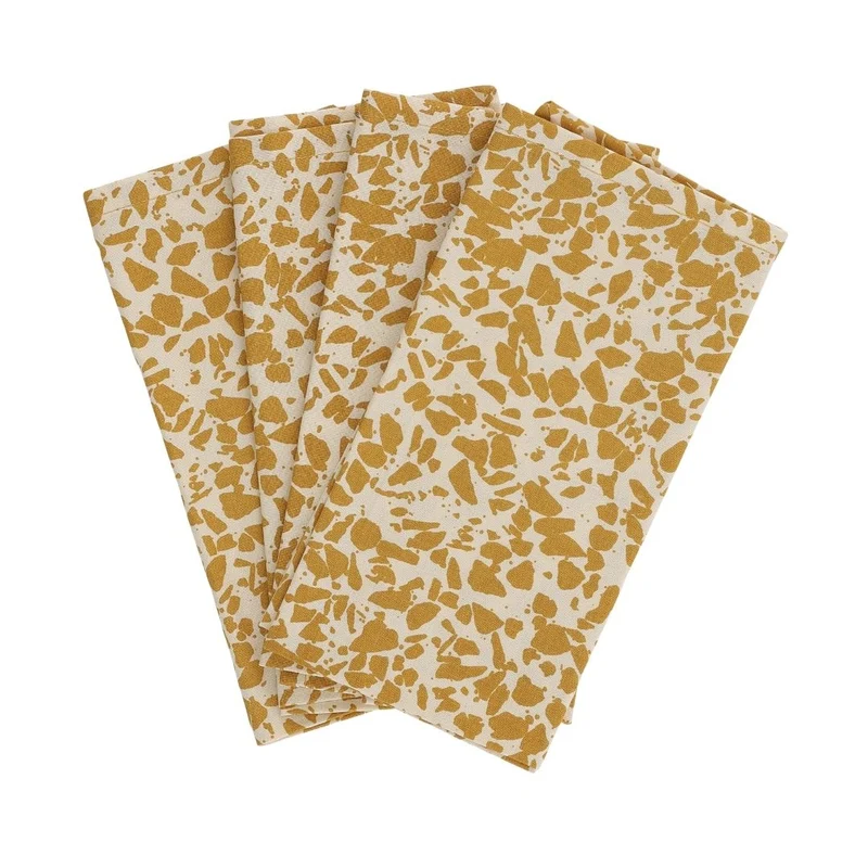 Haps Nordic - stofservietter - 4 stk. - mustard terrazzo