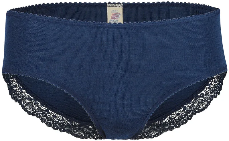 Engel - dame trusser med blonde - uld & silke - marine