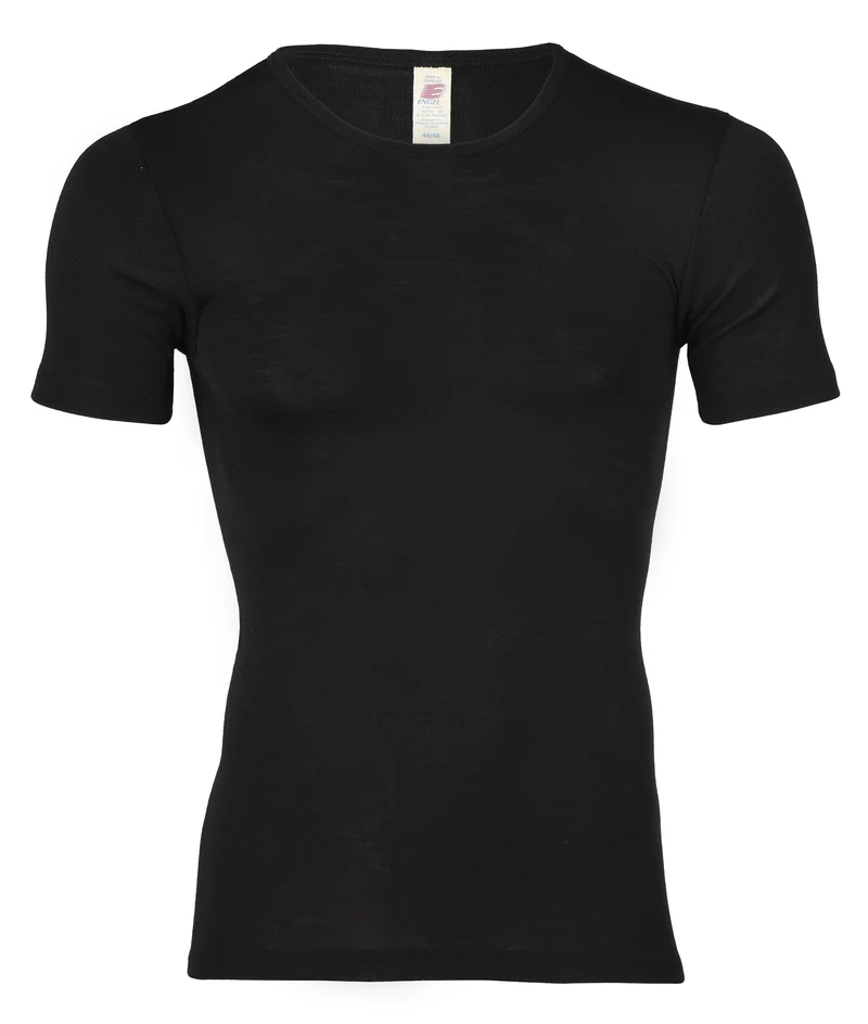 Engel - herre kortærmet t-shirt - uld & silke - sort