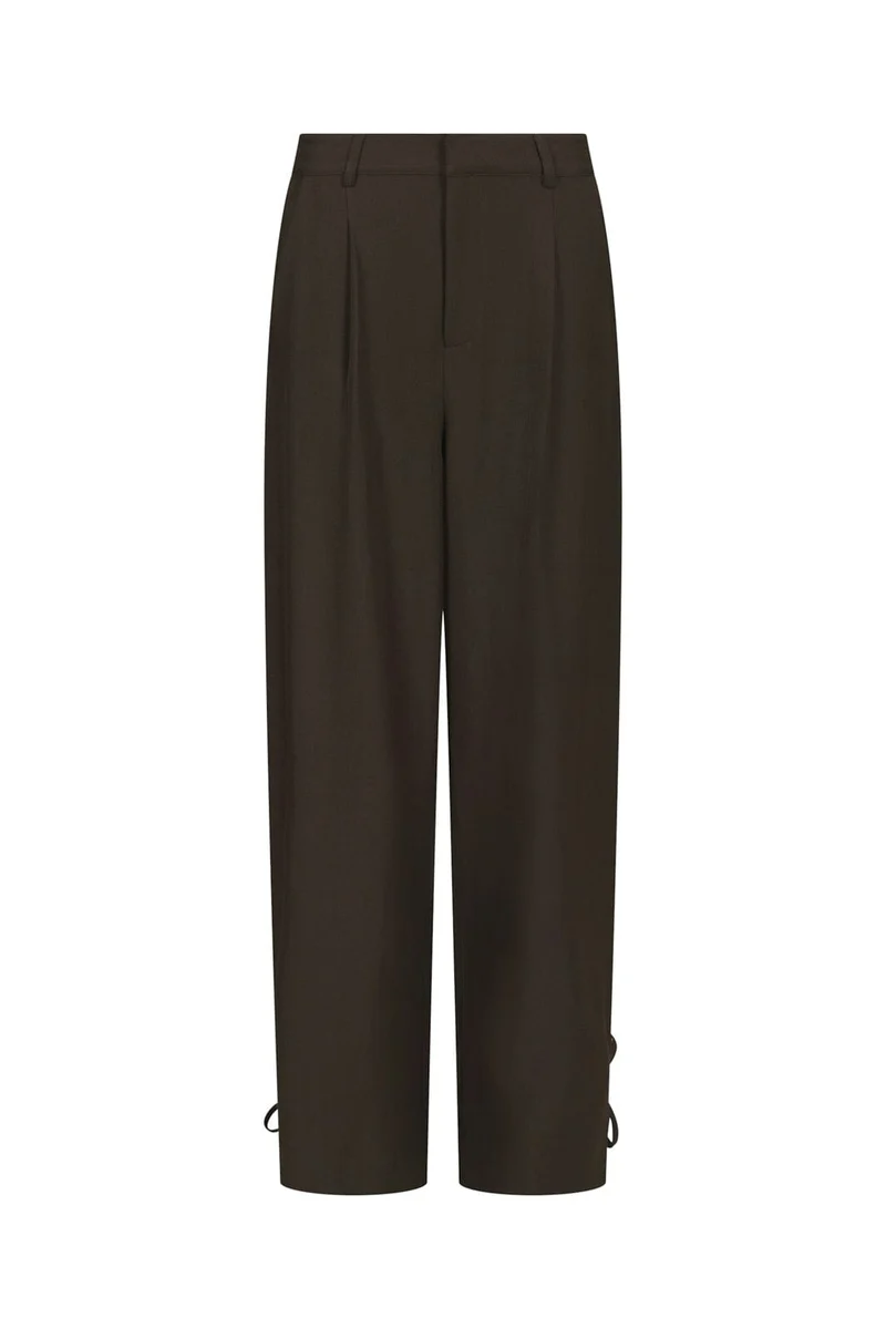 Neo Noir - Isotta Structure Tie Pants 170430 - 676 - Dark Brown