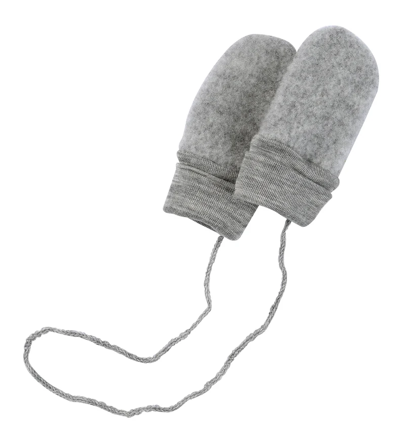 Engel - babyvanter i uldfleece - grå - one size