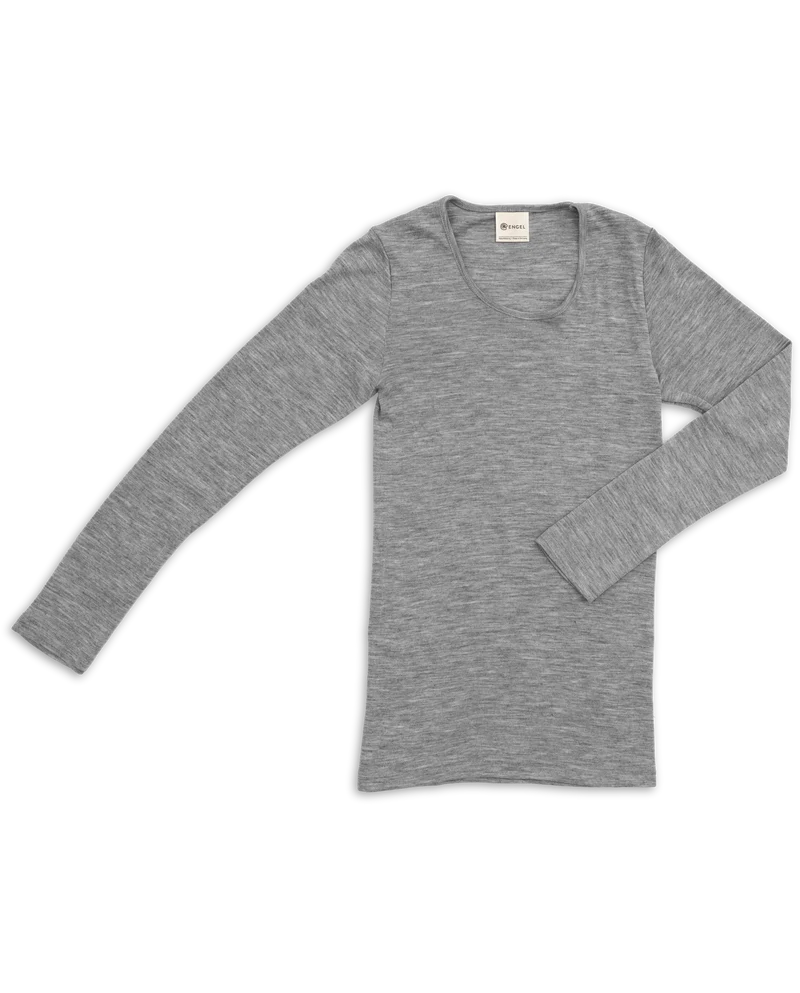 Engel - dame langærmet t-shirt - uld & silke - grå