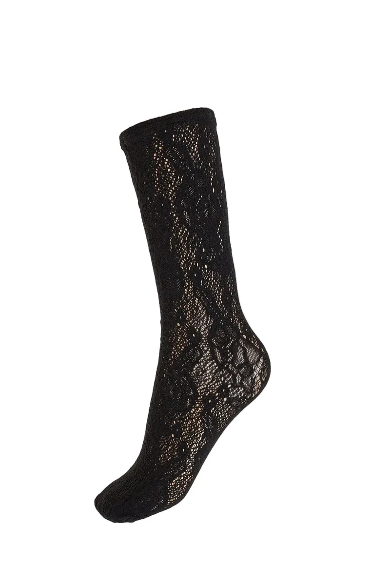 Wolford - Infinite Rose Net Socks 41812 - 7005 Black