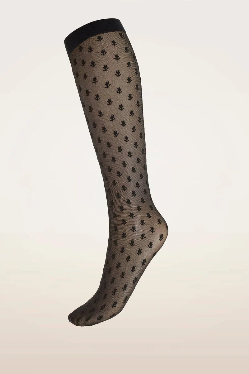 Wolford - Blossom Knee-highs 34428 - 9180 Black/black