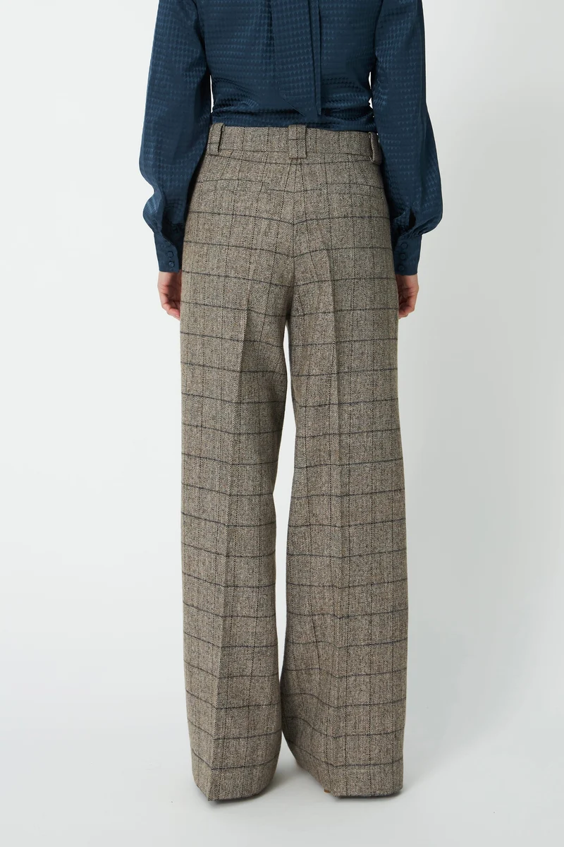 Stella Nova - Oversized Low-Waist Suiting Pants Fc63-6570 - 917 Warm Grey MéLange