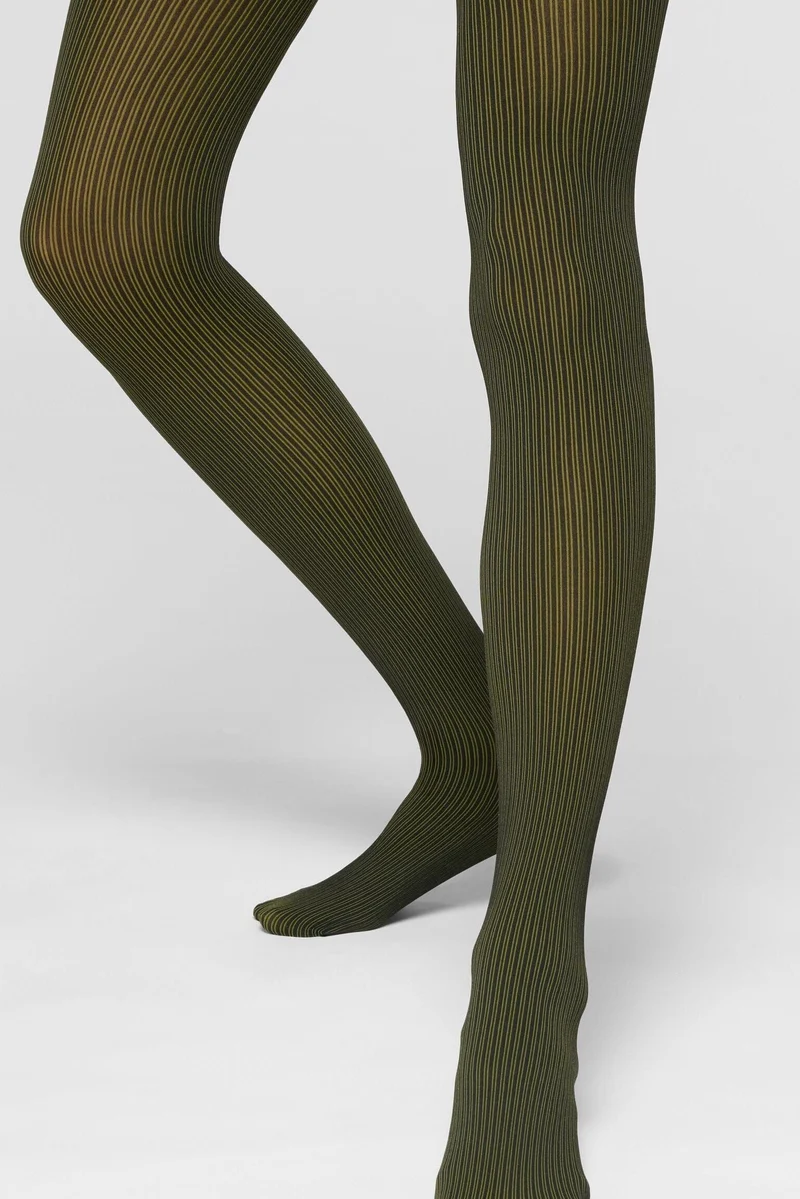 Oroblu - Oroblu Vertical Rib Tights 60 Tights Vobc68604 - Black/Botanic