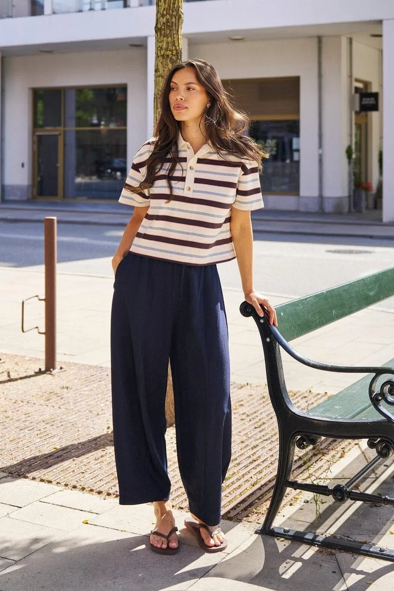 Neo Noir - Eveline Pinstripe Pants 169650 - 141 - Navy