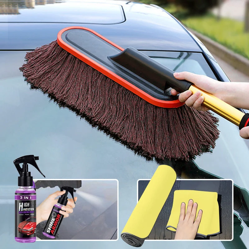 Effektiv Bilrengøring med Teleskopisk Mikrofiber Duster