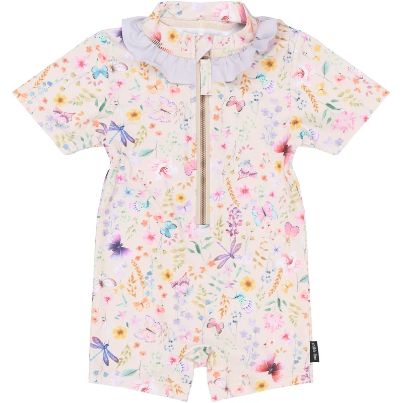 Mikk-Line Butterfly AOP Swim Drakt Uv Frill AOP